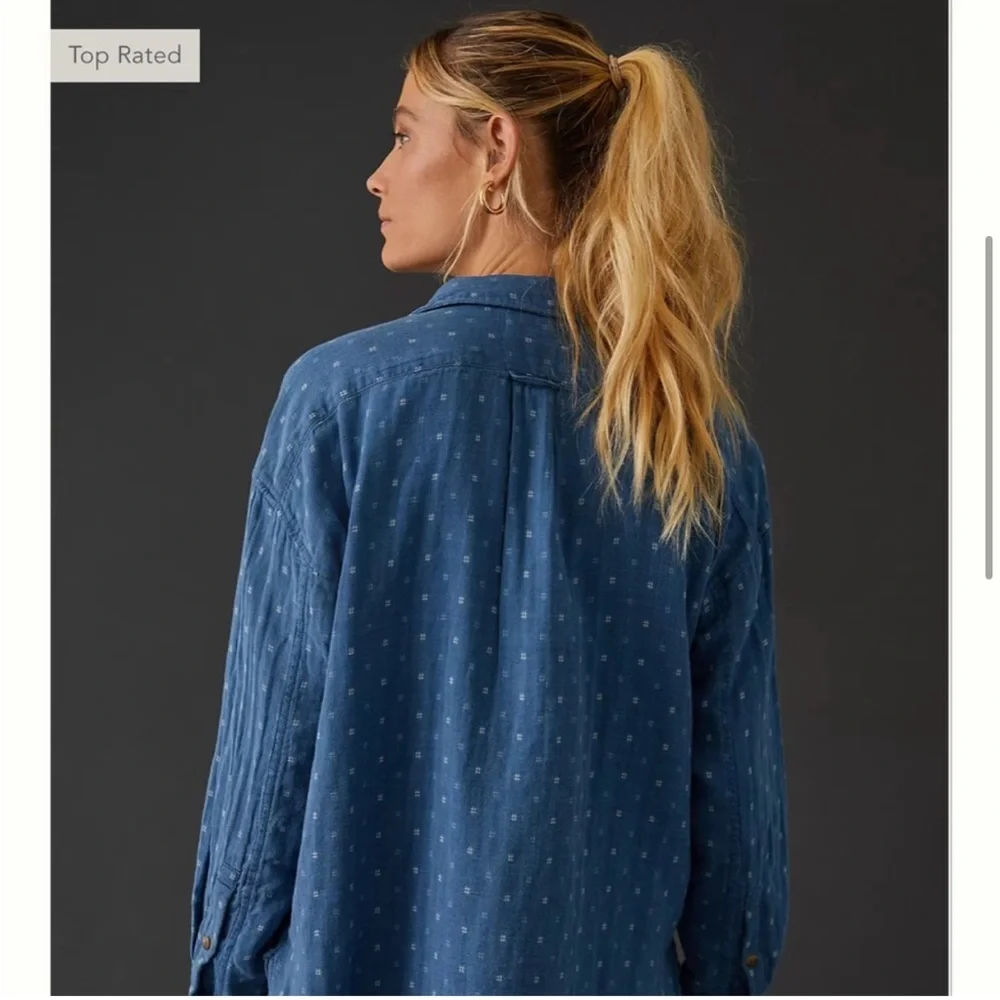 Anthropologie Pilcro Blue Button-down - Picture 5 of 12